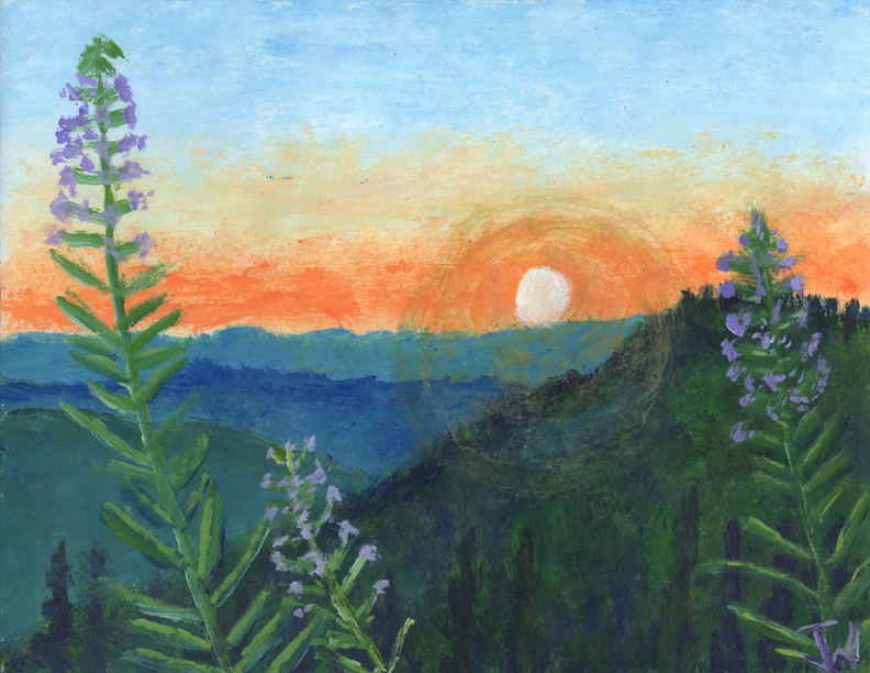 Acrylic on Cardstock 8.5 x 11in For Sale